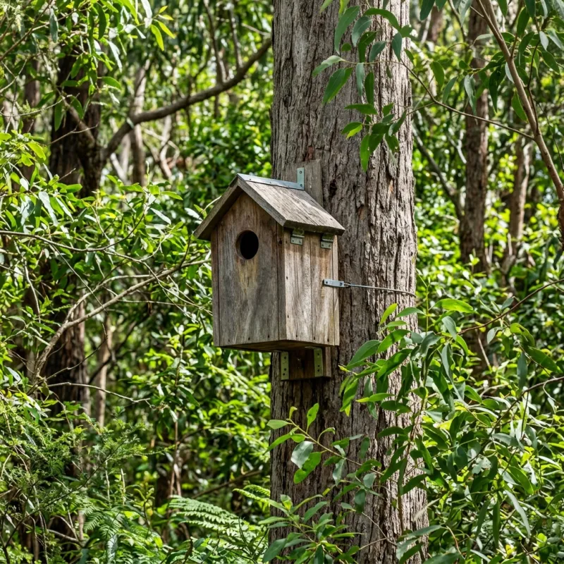 Animal nesting box installed as a humane alternative to a Fraser Rise roof cavity